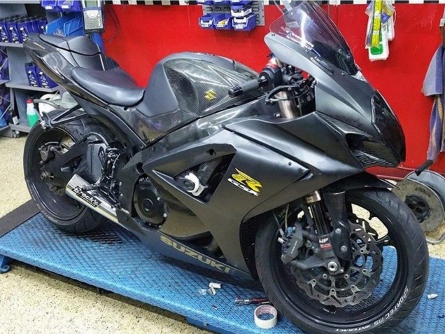 Venta Carenados Moto Suzuki GSXR 1000 2007-2008 - Negro Mate Oro Calcomanía