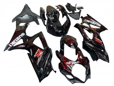 Venta Carenados Moto Suzuki GSXR 1000 2007-2008 - Negro Rojo Llama