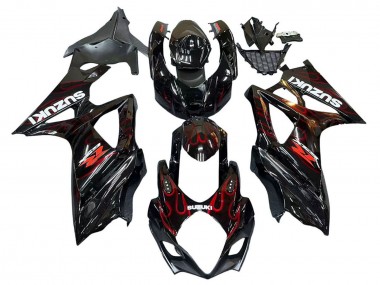 Venta Carenados Moto Suzuki GSXR 1000 2007-2008 - Negro Rojo Llama