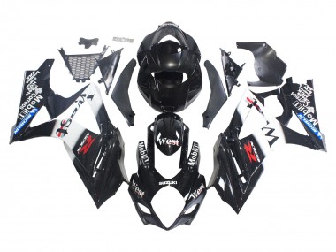 Venta Carenados Moto Suzuki GSXR 1000 2007-2008 - Negro Brillante Blanco West