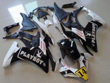 Venta Carenados Moto Honda CBR500R 2013-2015 - Blanco Amarillo Negro Brillante Playboy 14