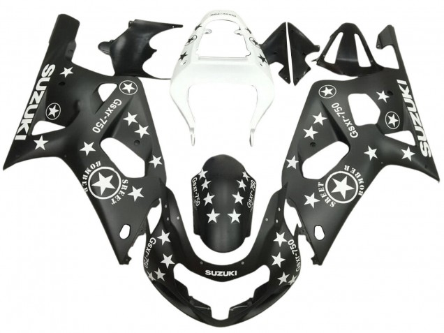 Venta Carenados Moto Suzuki GSXR 600 / GSXR 750 2001-2003 - Negro Brillante Blanco Estrella