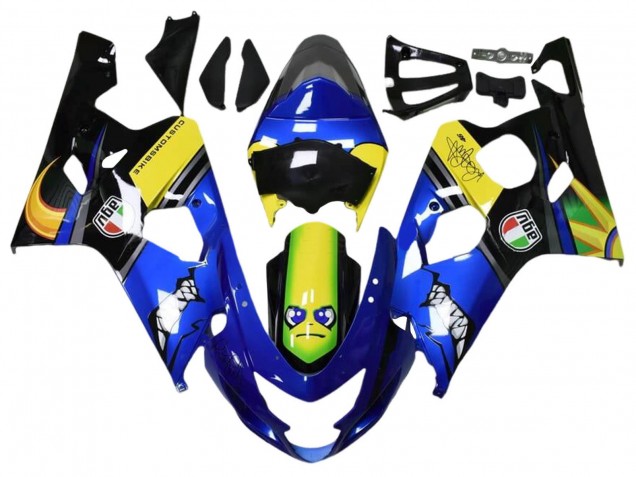 Venta Carenados Moto Suzuki GSXR 600 / GSXR 750 2004-2005 - Azul Amarillo Negro Tiburón