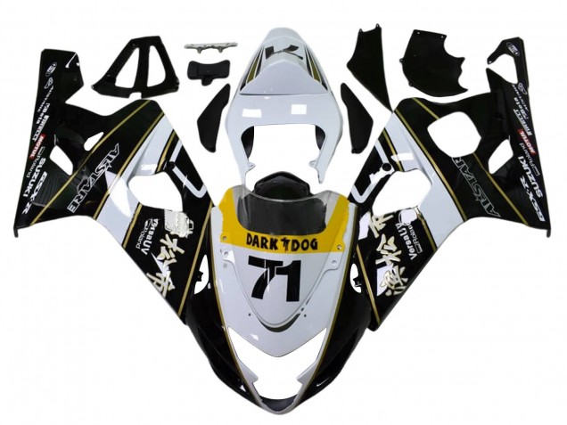 Venta Carenados Moto Suzuki GSXR 600 / GSXR 750 2004-2005 - Blanco Negro Amarillo Dark Dog 71