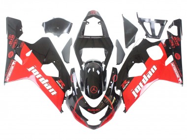 Venta Carenados Moto Suzuki GSXR 600 / GSXR 750 2004-2005 - Negro Brillante Rojo Jordan Michelin