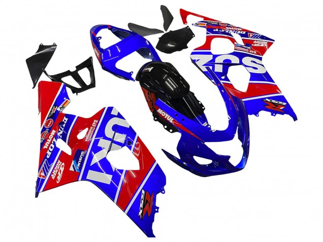 Venta Carenados Moto Suzuki GSXR 600 / GSXR 750 2004-2005 - Azul Rojo Negro Motul Dunlop