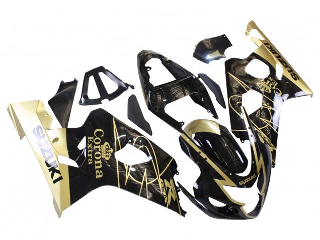 Venta Carenados Moto Suzuki GSXR 600 / GSXR 750 2004-2005 - Negro Brillante Oro Corona