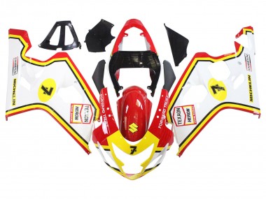 Venta Carenados Moto Suzuki GSXR 600 / GSXR 750 2004-2005 - Blanco Rojo Amarillo Michelin Texaon Heron 7