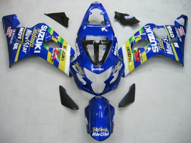 Venta Carenados Moto Suzuki GSXR 600 / GSXR 750 2004-2005 - Azul Blanco Amarillo Verde Telefumica Motul MoviStar