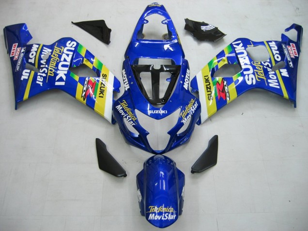Venta Carenados Moto Suzuki GSXR 600 / GSXR 750 2004-2005 - Azul Blanco Amarillo Verde Telefumica Motul MoviStar