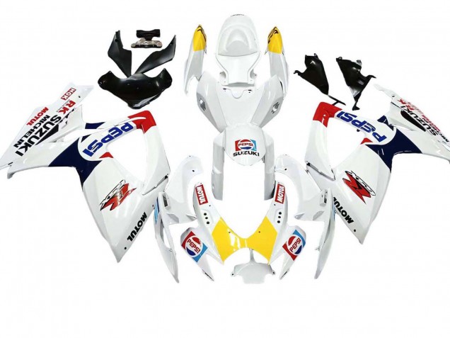 Venta Carenados Moto Suzuki GSXR 600 / GSXR 750 2006-2007 - Blanco Rojo Amarillo Motul