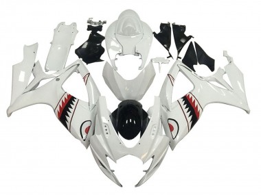Venta Carenados Moto Suzuki GSXR 600 / GSXR 750 2006-2007 - Blanco Rojo Negro Tiburón