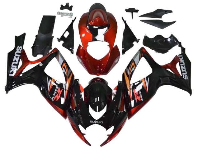 Venta Carenados Moto Suzuki GSXR 600 / GSXR 750 2006-2007 - Rojo Negro Brillante Naranja