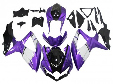 Venta Carenados Moto Suzuki GSXR 600 / GSXR 750 2008-2010 - Púrpura Blanco Negro Brillante