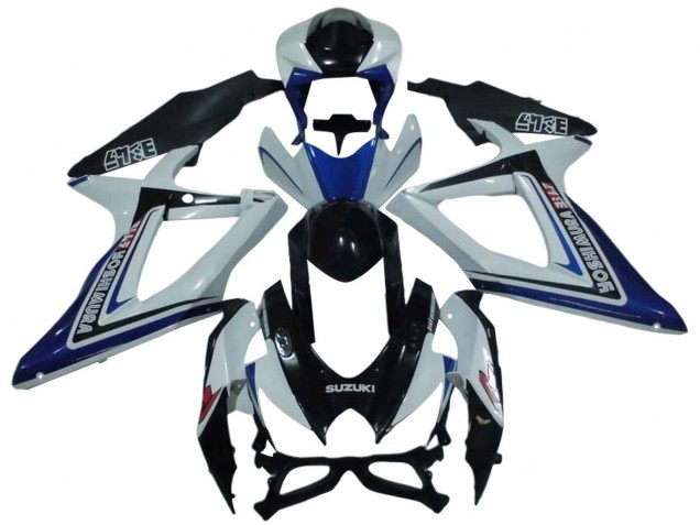Venta Carenados Moto Suzuki GSXR 600 / GSXR 750 2008-2010 - Blanco Azul Negro Brillante Alstare