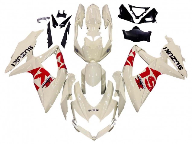 Venta Carenados Moto Suzuki GSXR 600 / GSXR 750 2008-2010 - Crema Blanco Rojo Negro