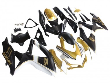 Venta Carenados Moto Suzuki GSXR 600 / GSXR 750 2008-2010 - Negro Mate Blanco Oro