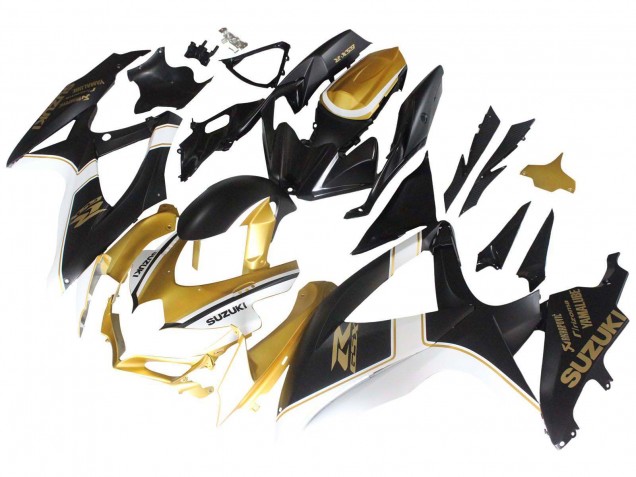 Venta Carenados Moto Suzuki GSXR 600 / GSXR 750 2008-2010 - Negro Mate Blanco Oro