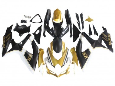 Venta Carenados Moto Suzuki GSXR 600 / GSXR 750 2008-2010 - Negro Mate Blanco Oro