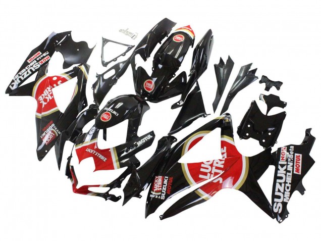 Venta Carenados Moto Suzuki GSXR 600 / GSXR 750 2008-2010 - Negro Brillante Rojo Blanco Motul Lucky Strike