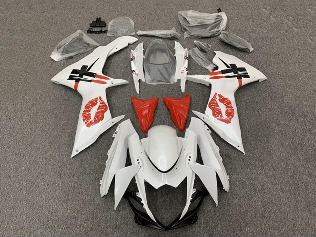 Venta Carenados Moto Suzuki GSXR 600 / GSXR 750 2008-2010 - Blanco Rojo Lipstick