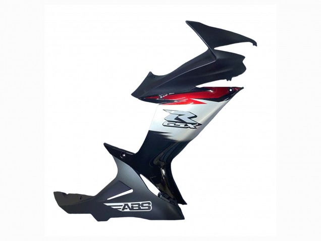 Venta Carenados Moto Suzuki GSXR 600 / GSXR 750 2011-2024 - Negro Brillante Falsificado FibraCarbono Plata Rojo