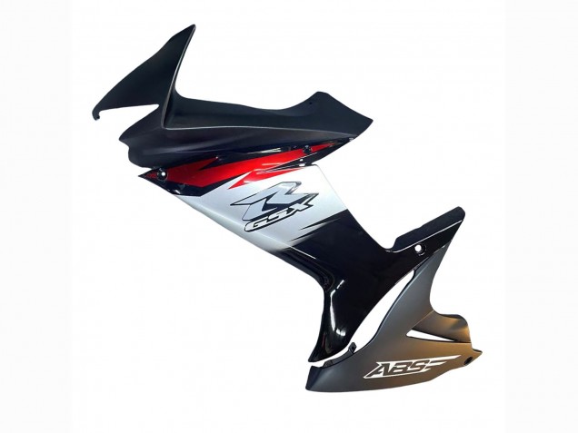 Venta Carenados Moto Suzuki GSXR 600 / GSXR 750 2011-2024 - Negro Brillante Falsificado FibraCarbono Plata Rojo