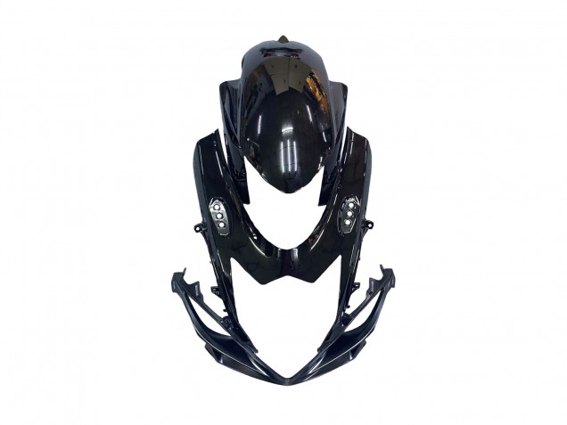 Venta Carenados Moto Suzuki GSXR 600 / GSXR 750 2011-2024 - Negro Brillante Falsificado FibraCarbono Plata Rojo