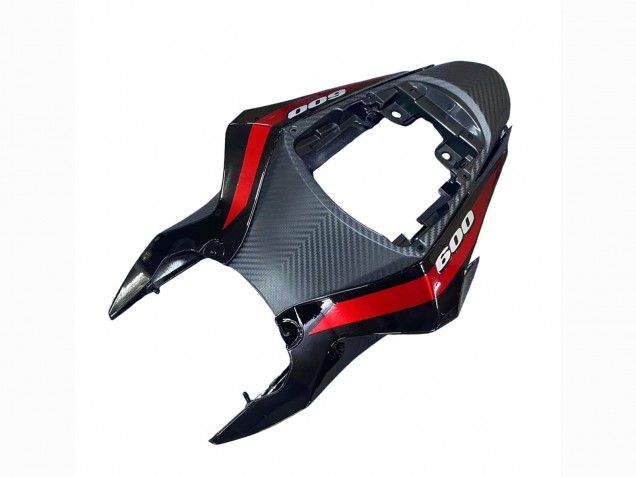 Venta Carenados Moto Suzuki GSXR 600 / GSXR 750 2011-2024 - Negro Brillante Falsificado FibraCarbono Plata Rojo