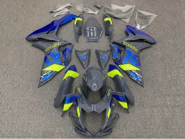 Venta Carenados Moto Suzuki GSXR 600 / GSXR 750 2011-2024 - Nardo Gris Oscuro Azul Fluorescent Amarillo