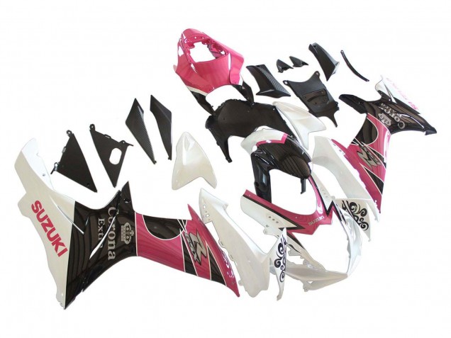 Venta Carenados Moto Suzuki GSXR 600 / GSXR 750 2011-2024 - Blanco Rosa Negro Corona