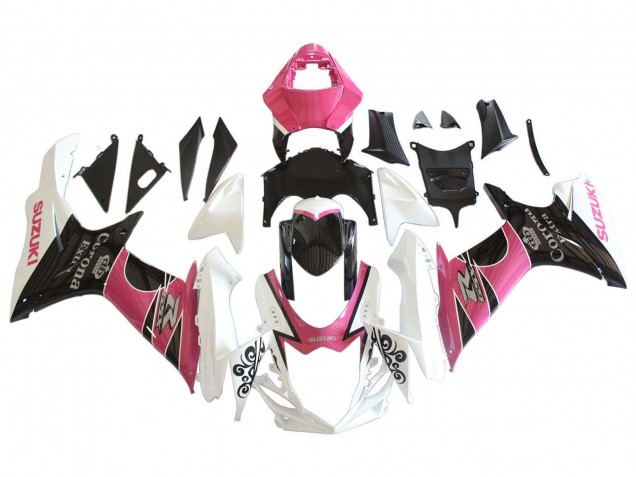 Venta Carenados Moto Suzuki GSXR 600 / GSXR 750 2011-2024 - Blanco Rosa Negro Corona