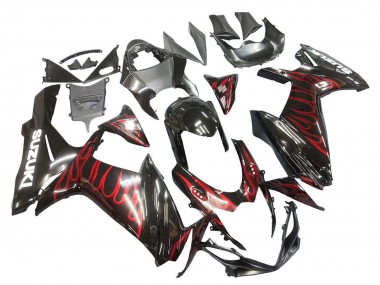 Venta Carenados Moto Suzuki GSXR 600 / GSXR 750 2011-2024 - Negro Brillante Rojo Llama