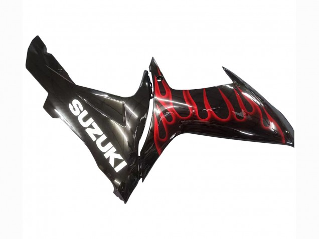 Venta Carenados Moto Suzuki GSXR 600 / GSXR 750 2011-2024 - Negro Brillante Rojo Llama