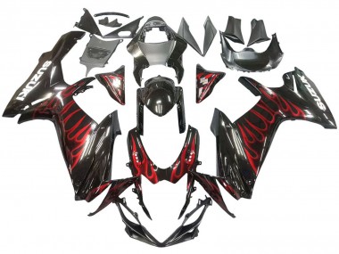 Venta Carenados Moto Suzuki GSXR 600 / GSXR 750 2011-2024 - Negro Brillante Rojo Llama