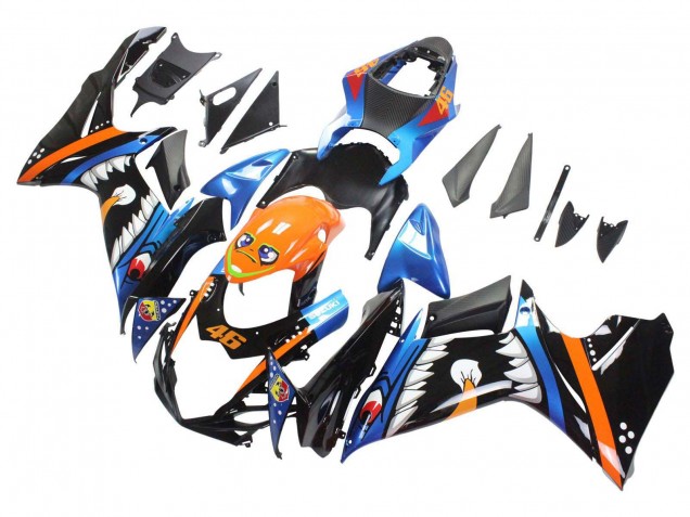 Venta Carenados Moto Suzuki GSXR 600 / GSXR 750 2011-2024 - Azul Claro Naranja Negro Blanco Tiburón 46