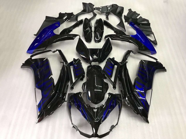 Venta Carenados Moto Kawasaki EX650 2012-2016 - Negro Brillante Azul Llama