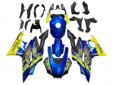 Venta Carenados Moto Yamaha YZF R3/R25 2022-2024 - Amarillo Azul Negro Mate 93