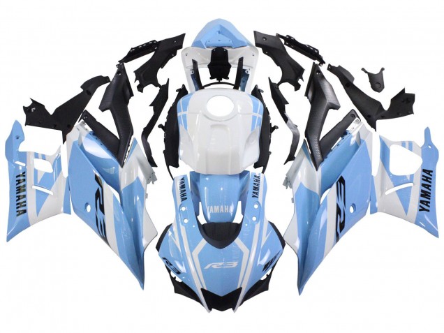 Venta Carenados Moto Yamaha YZF R3/R25 2022-2024 - Blanco Azul Claro