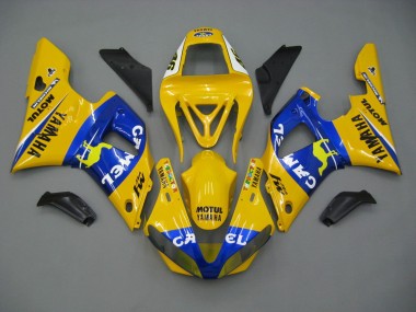 Venta Carenados Moto Yamaha YZF 1000 R1 2000-2001 - Blanco Amarillo Azul Motul Camello