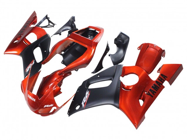 Venta Carenados Moto Yamaha YZF 600 R6 1998-2002 - Naranja Negro Mate