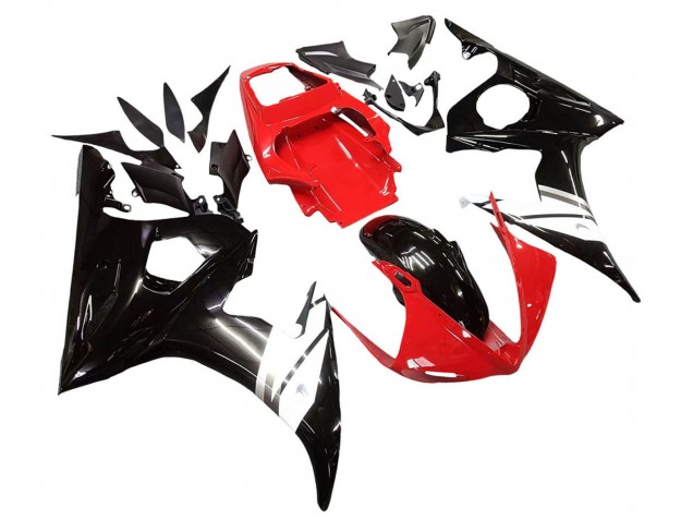 Venta Carenados Moto Yamaha YZF R6 2003-2004 - Rojo Blanco Negro Brillante