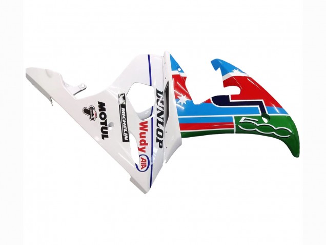 Venta Carenados Moto Yamaha YZF R6 2003-2004 - Blanco Azul Verde Rojo Kastinee Dunlop Motul