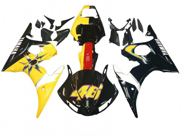 Venta Carenados Moto Yamaha YZF R6 2003-2004 - Amarillo Rojo Negro Brillante 46