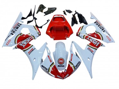 Venta Carenados Moto Yamaha YZF R6 2003-2004 - Blanco Rojo Lucky Strike Motul