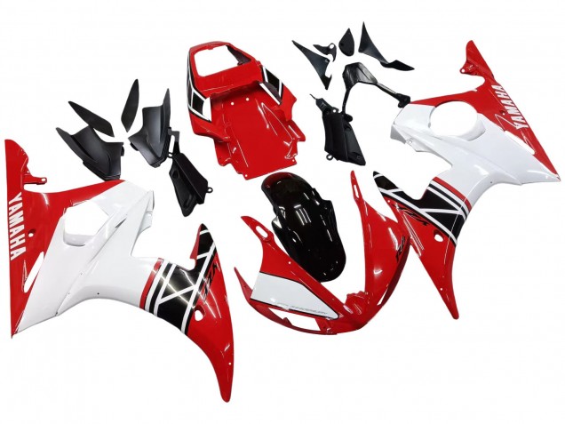 Venta Carenado Moto Yamaha YZF R6 2003-2004 - Blanco Rojo Negro Brillante
