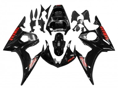 Venta Carenados Moto Yamaha YZF R6 2003-2004 - Negro Brillante Rojo