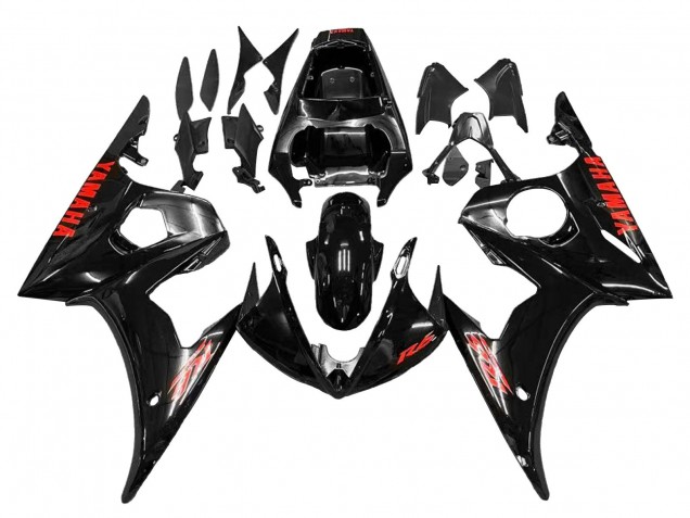 Venta Carenados Moto Yamaha YZF R6 2003-2004 - Negro Brillante Rojo