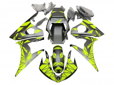Venta Carenados Moto Yamaha YZF R6 2003-2004 - Neon Verde Negro Mate Geométrico