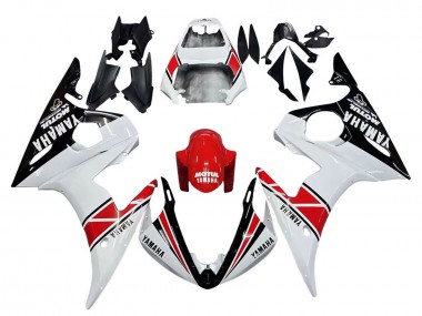 Venta Carenados Moto Yamaha YZF R6 2003-2004 - Blanco Rojo Negro Brillante Motul